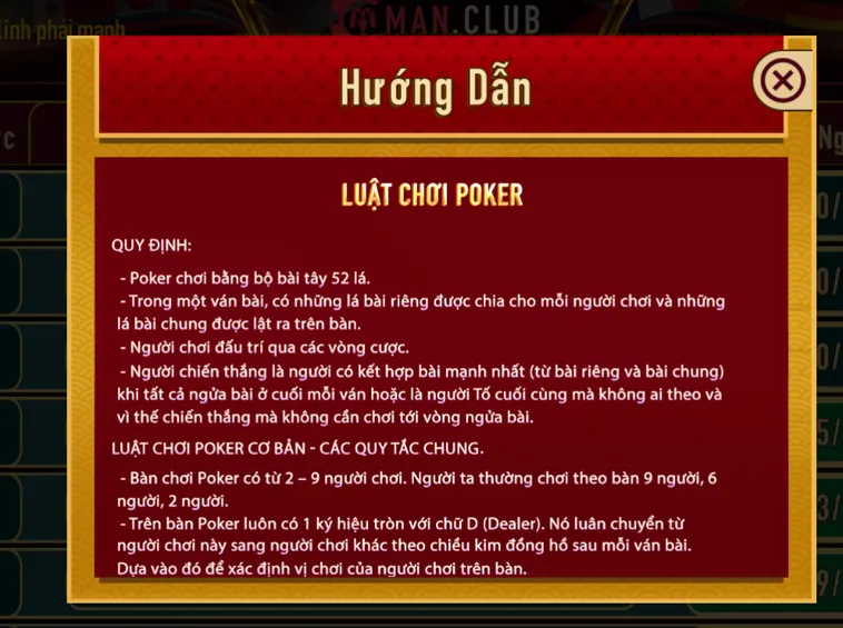 Khám Phá Siêu Phẩm Poker Tại ManClub Đỉnh Cao Đấu Trí Của Các Bài Thủ